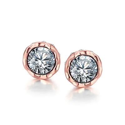 ARUEL Hot Sale Fashion Crystal Small Stud Earrings For Women Men Crown Jewelry Gold Color Lover Christmas Gift Bague Bijoux Aros