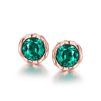 ARUEL Hot Sale Fashion Crystal Small Stud Earrings For Women Men Crown Jewelry Gold Color Lover Christmas Gift Bague Bijoux Aros