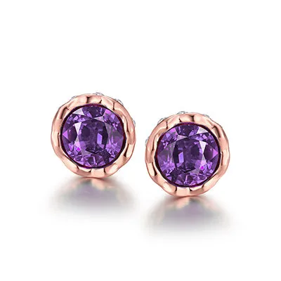 ARUEL Hot Sale Fashion Crystal Small Stud Earrings For Women Men Crown Jewelry Gold Color Lover Christmas Gift Bague Bijoux Aros