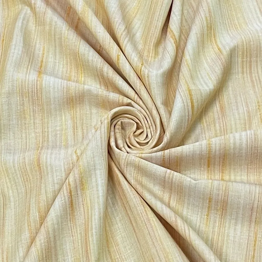 Beige Solid Khadi Linen Fabric