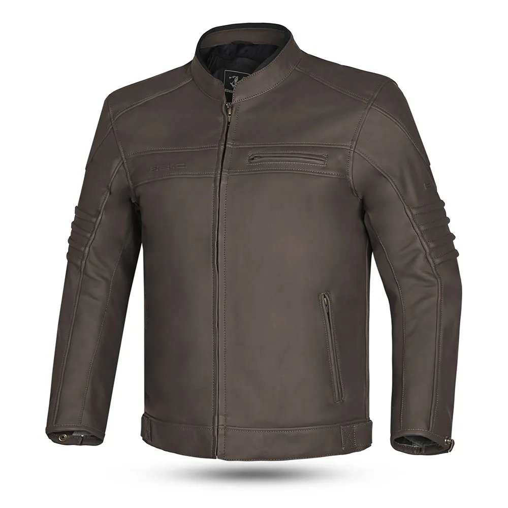 BELA Marlon Motorcycle Touring Leather Jacket Brown