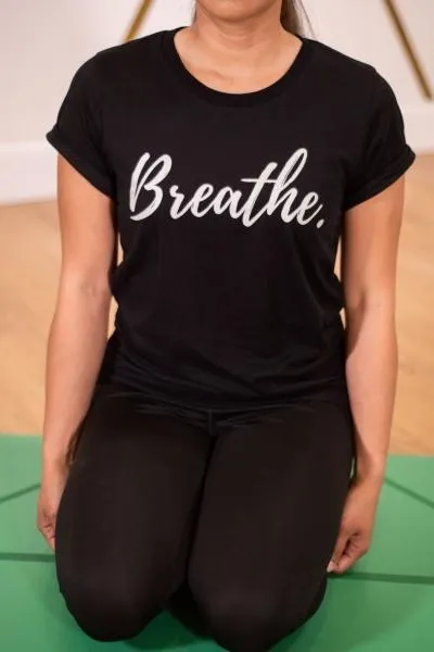 Breathe Black Organic Yoga T-Shirt