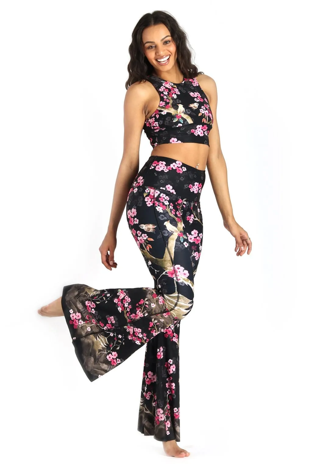 Cherry Bloomin Printed Bell Bottoms