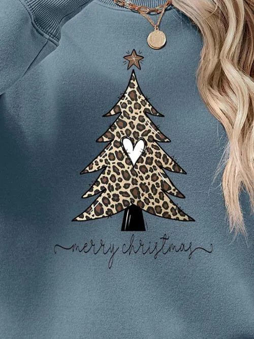 Christmas Tree Graphic Long Sleeve Sweatshirt