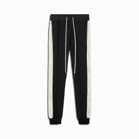 classic slim track pant / black   ivory