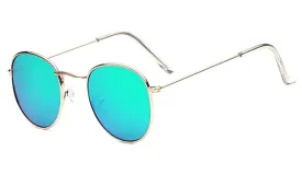 Classy Men Round Sunglasses Turquoise Gold