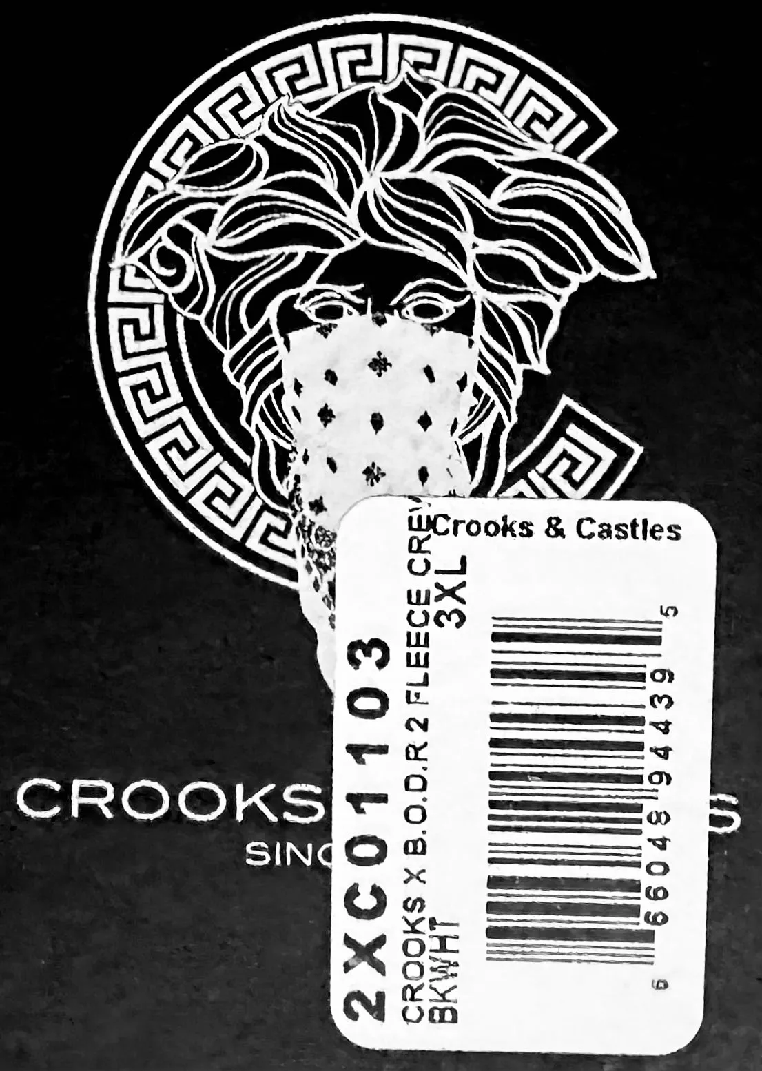 *CROOKS & CASTLES* (BLACK) ~B.O.D.R.~ CREWNECK SWEATSHIRTS FOR MEN (SNOOP DOGG COLLAB)