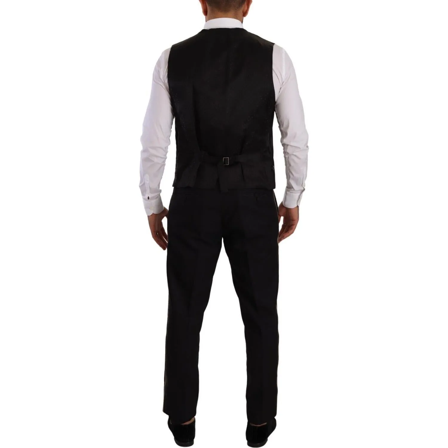 Dolce & Gabbana Elegant Black Silk Blend 3-Piece Suit