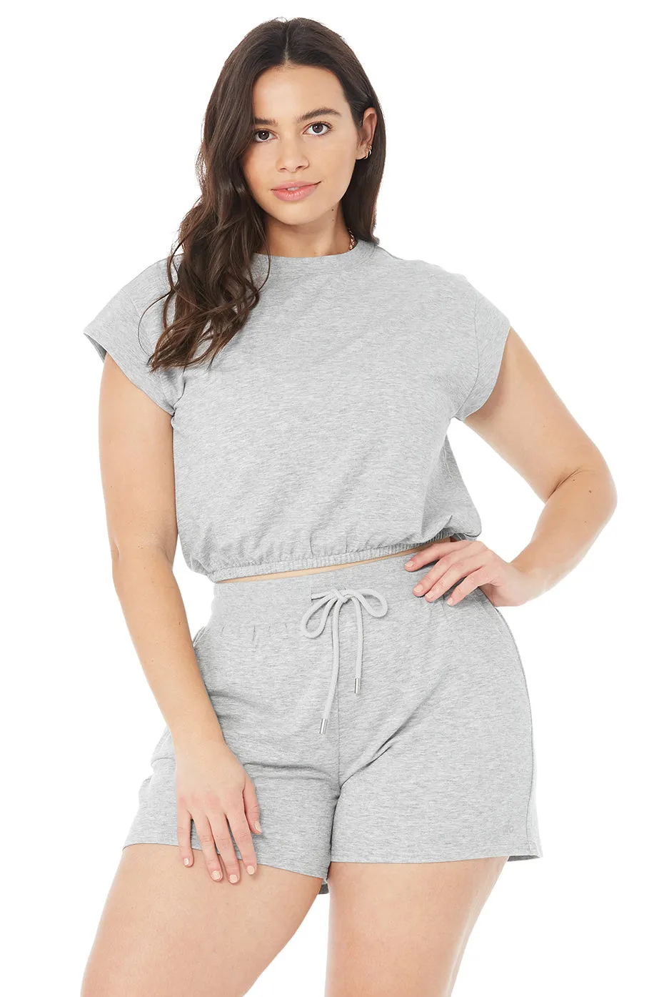 Dreamy Crop Short Sleeve - Athletic Heather Grey