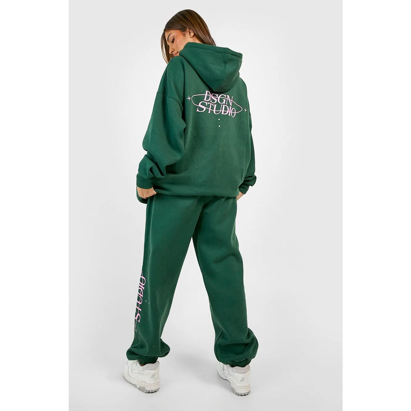 DSGN STUDIO Slogan Green Hoodie