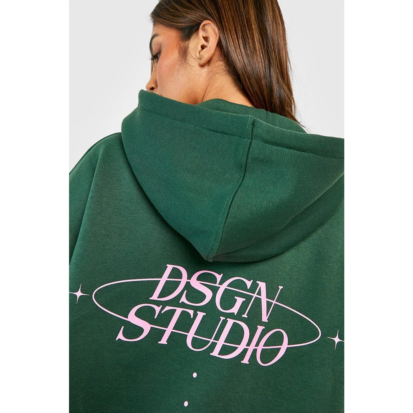 DSGN STUDIO Slogan Green Hoodie