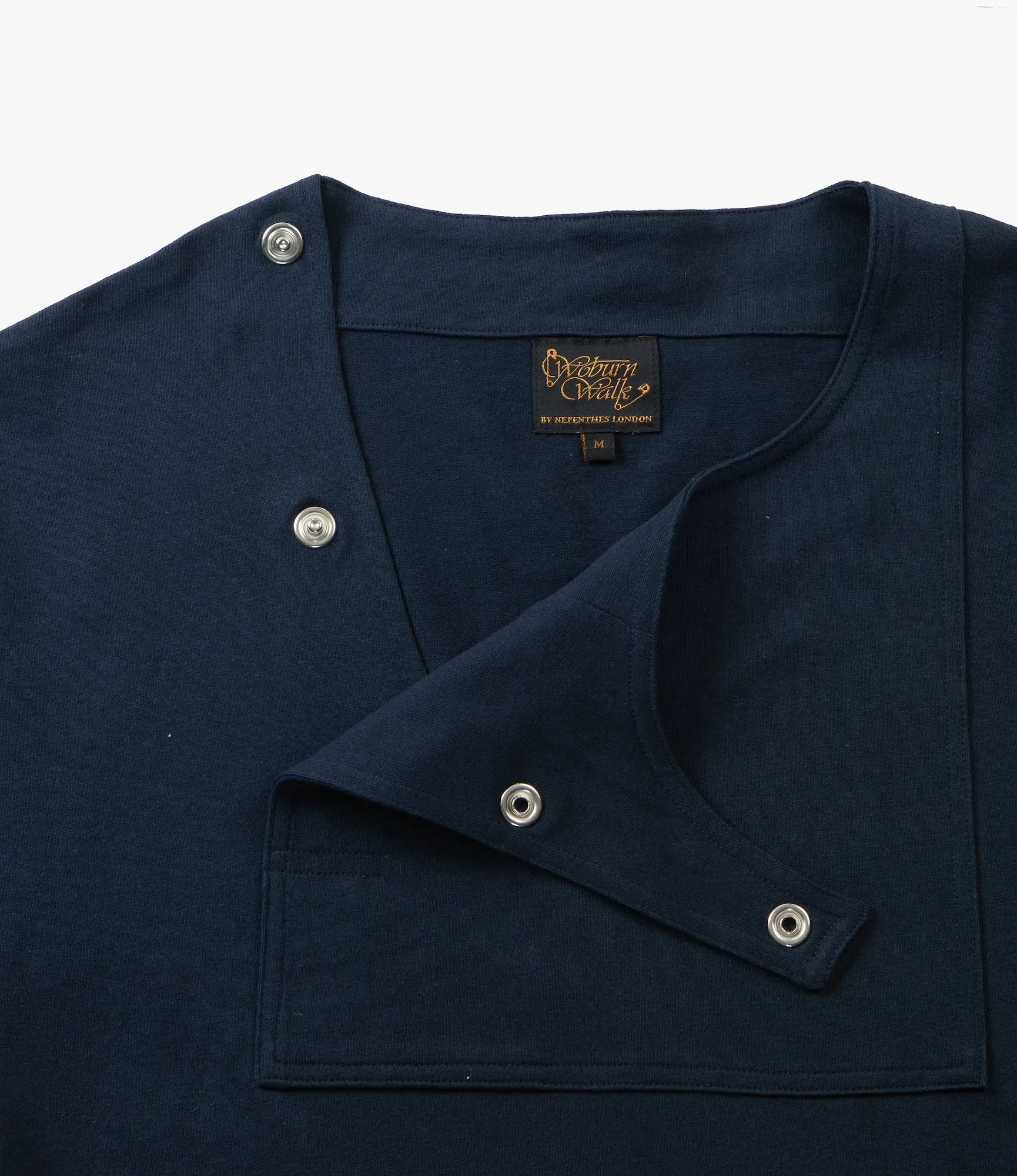 Fisherman Boat Neck Shirt - Bib Neck - Navy