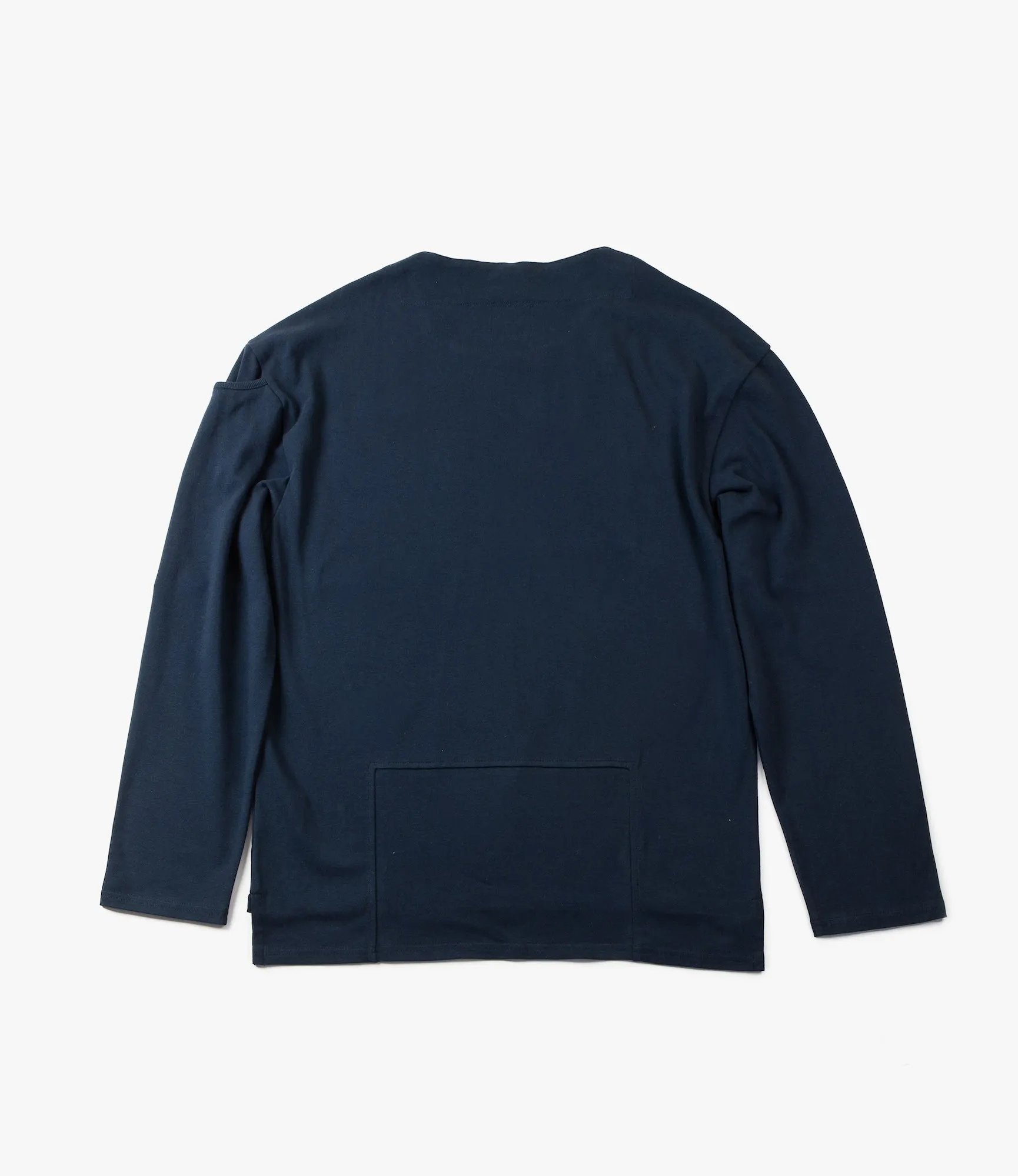 Fisherman Boat Neck Shirt - Bib Neck - Navy