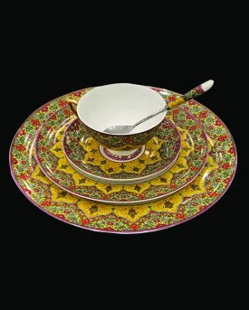 Florris Yellow Dinner and Tea Set