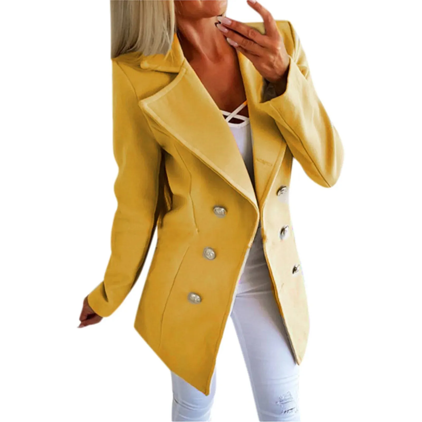 Funki Buys | Jackets | Women's Open Front Gold Button Jackets