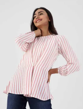 Georgette Top With Stripe