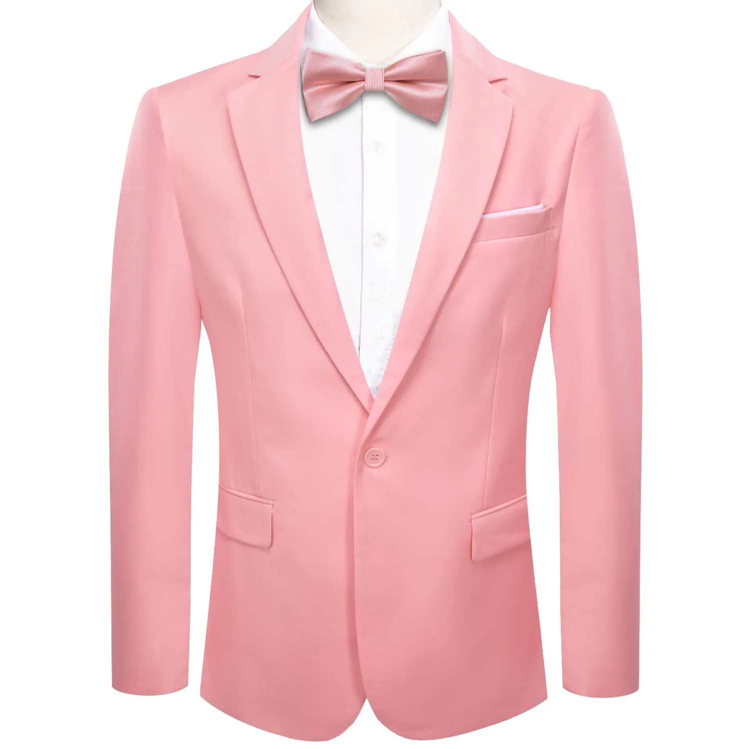 Hi-Tie Blazer LightCoral Pink Men's Wedding Business Solid Top Men Suit