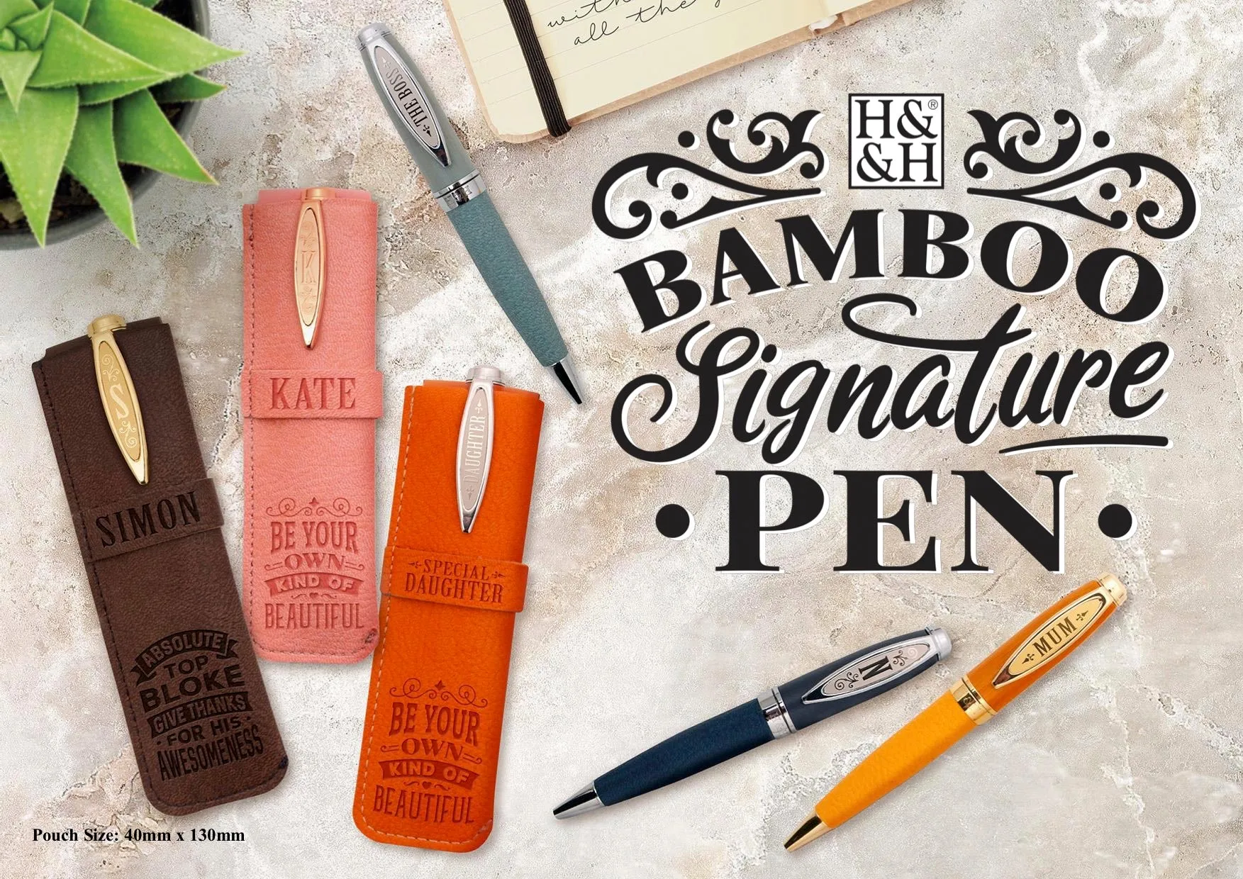 History & Heraldry Personalised Bamboo Signature Pens - Clare