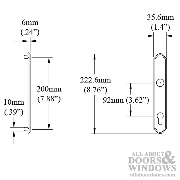 HOPPE Traditional Exterior Backplate M374N for Active Handlesets - Antique Nickel