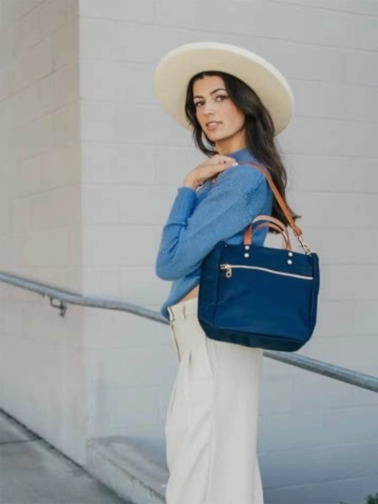 Joey Nylon Tote - Navy