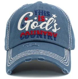 KBV1440 "This is God's Country" Washed Vintage Ballcap