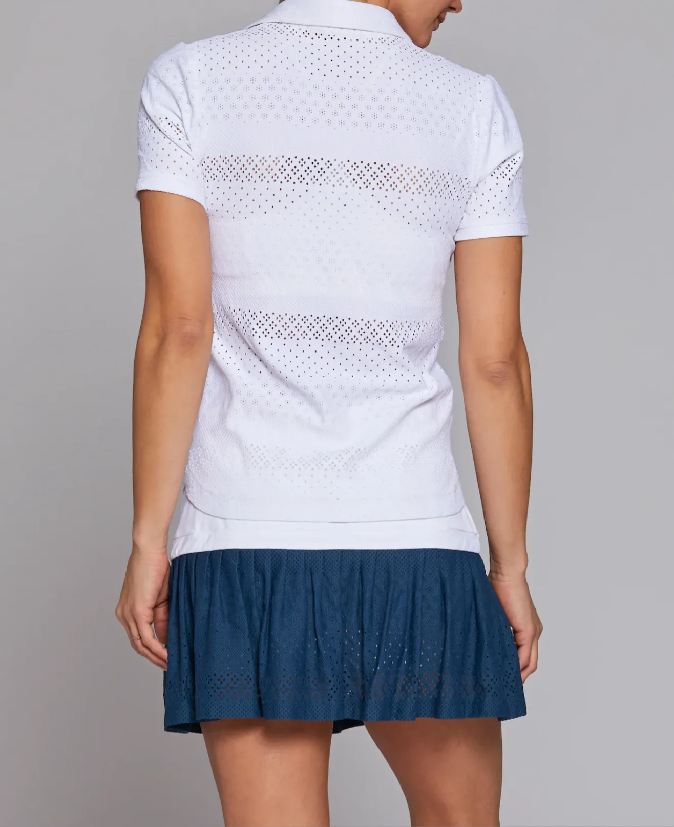 Lace Polo, White