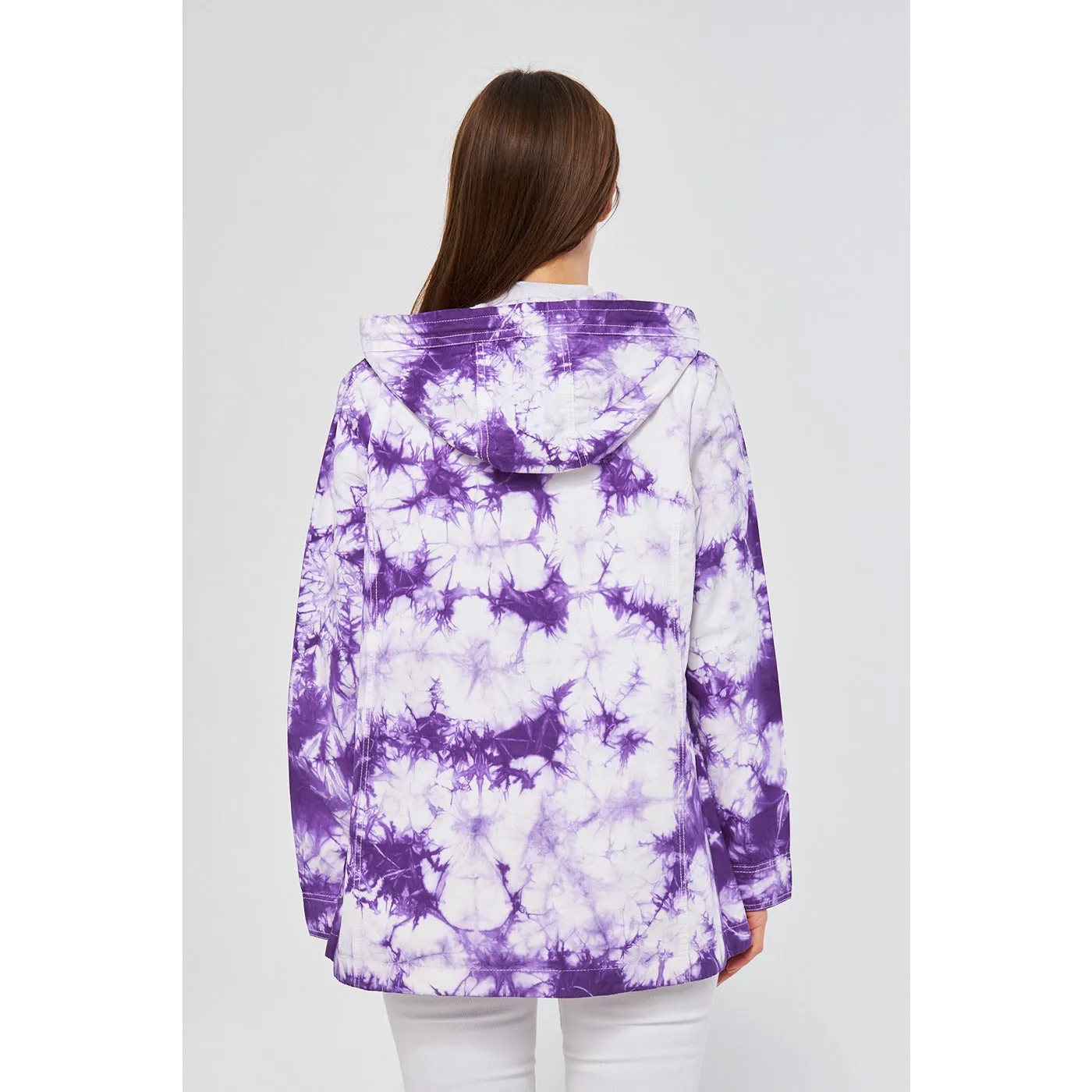 Lilac Tie Dye Button Down Hoodie