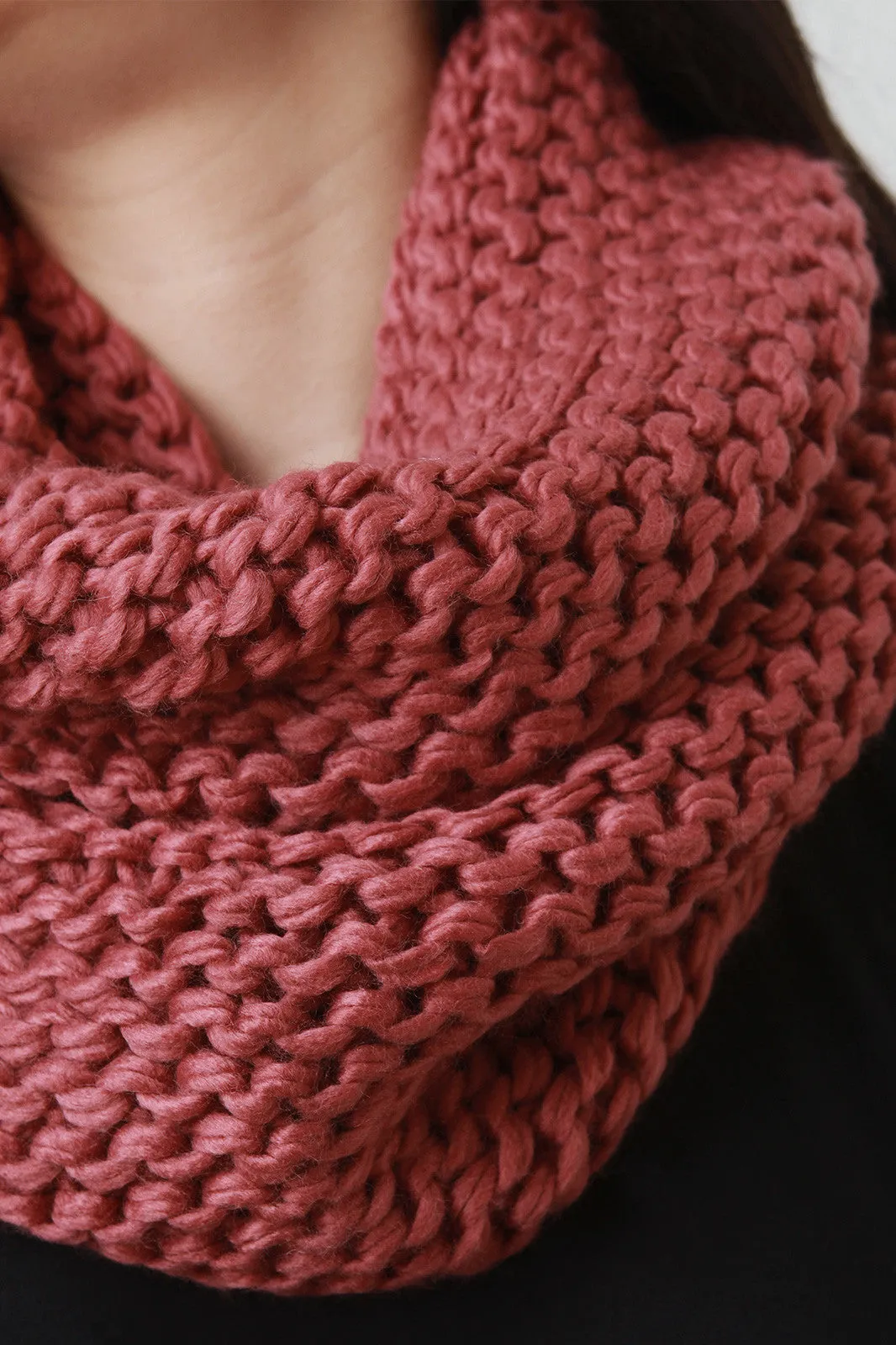 Loose Knit Double Layer Neck Warmer Scarf