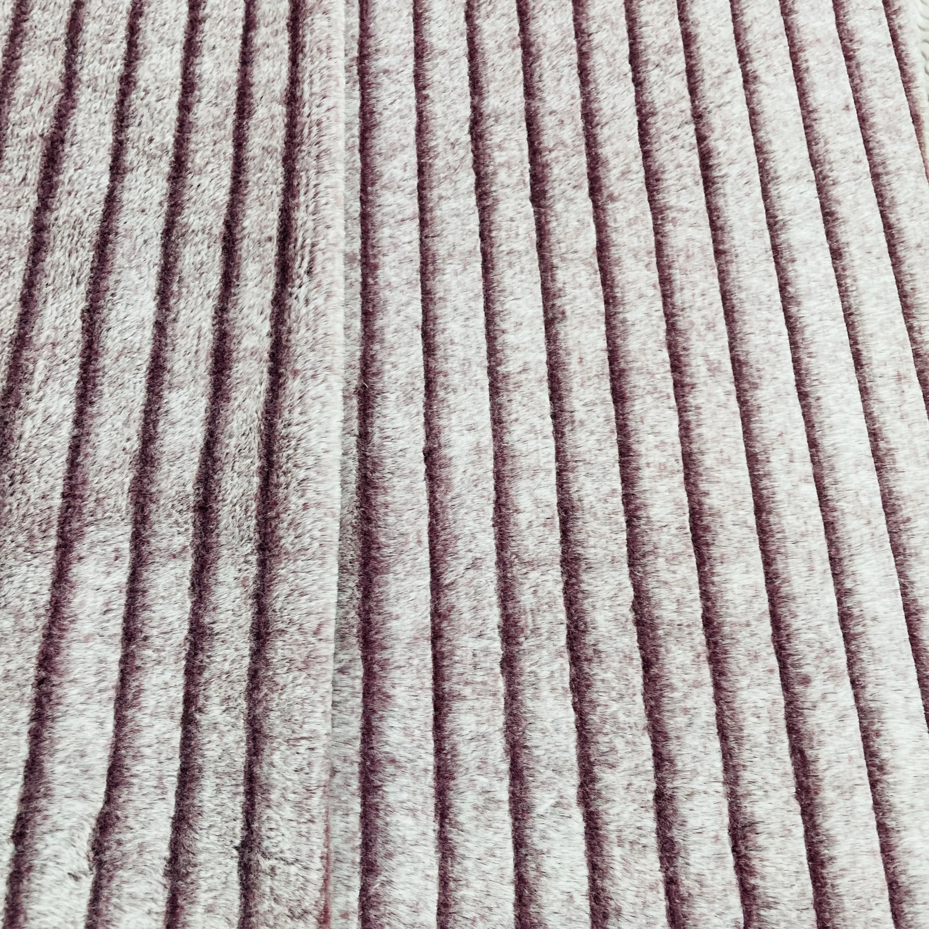 Maroon & White Fur Fabric