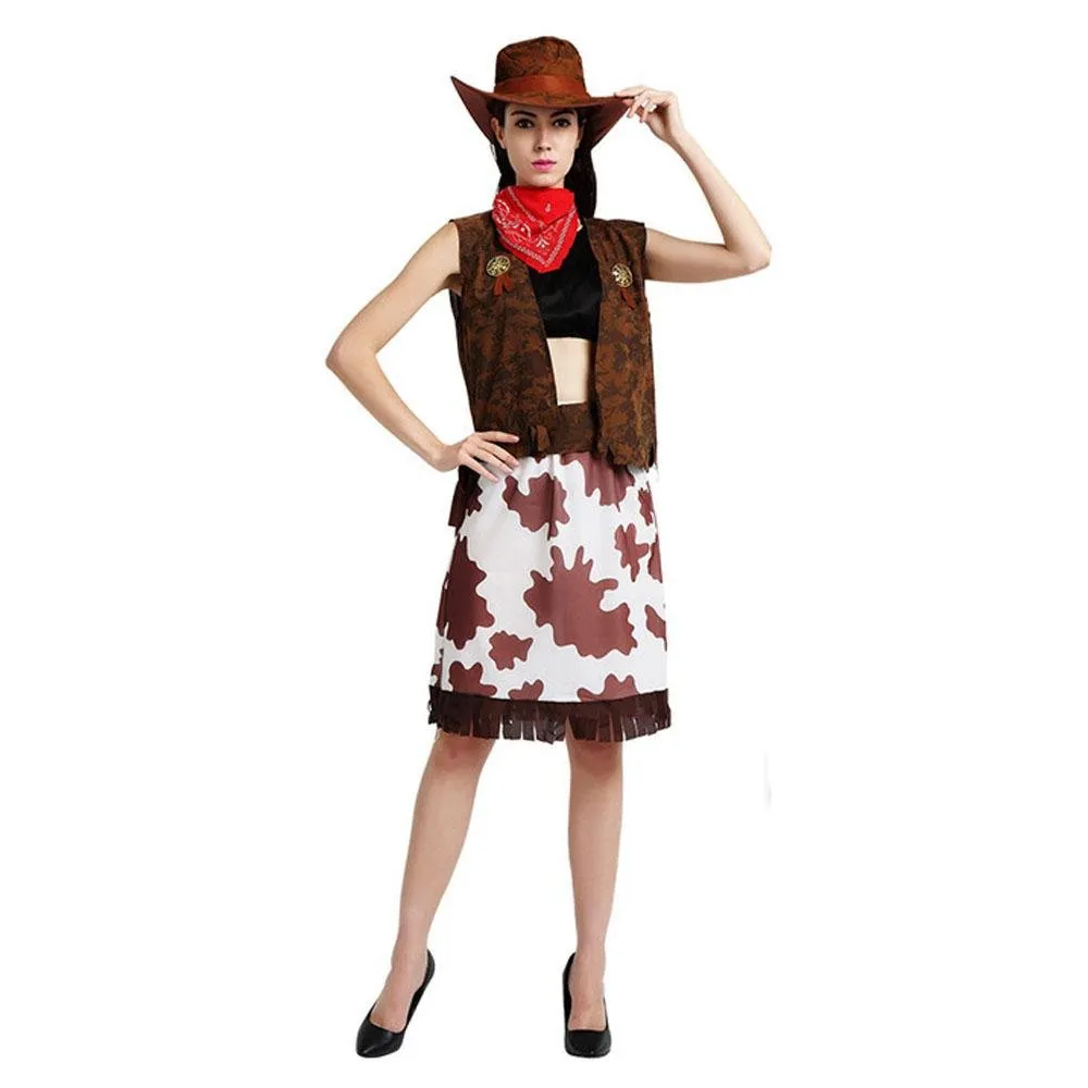 Matching outfit classic wild west fancy dress western cowboy stage costume