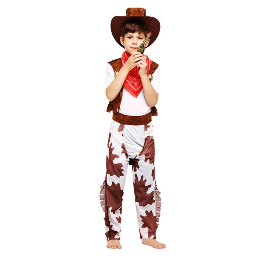 Matching outfit classic wild west fancy dress western cowboy stage costume