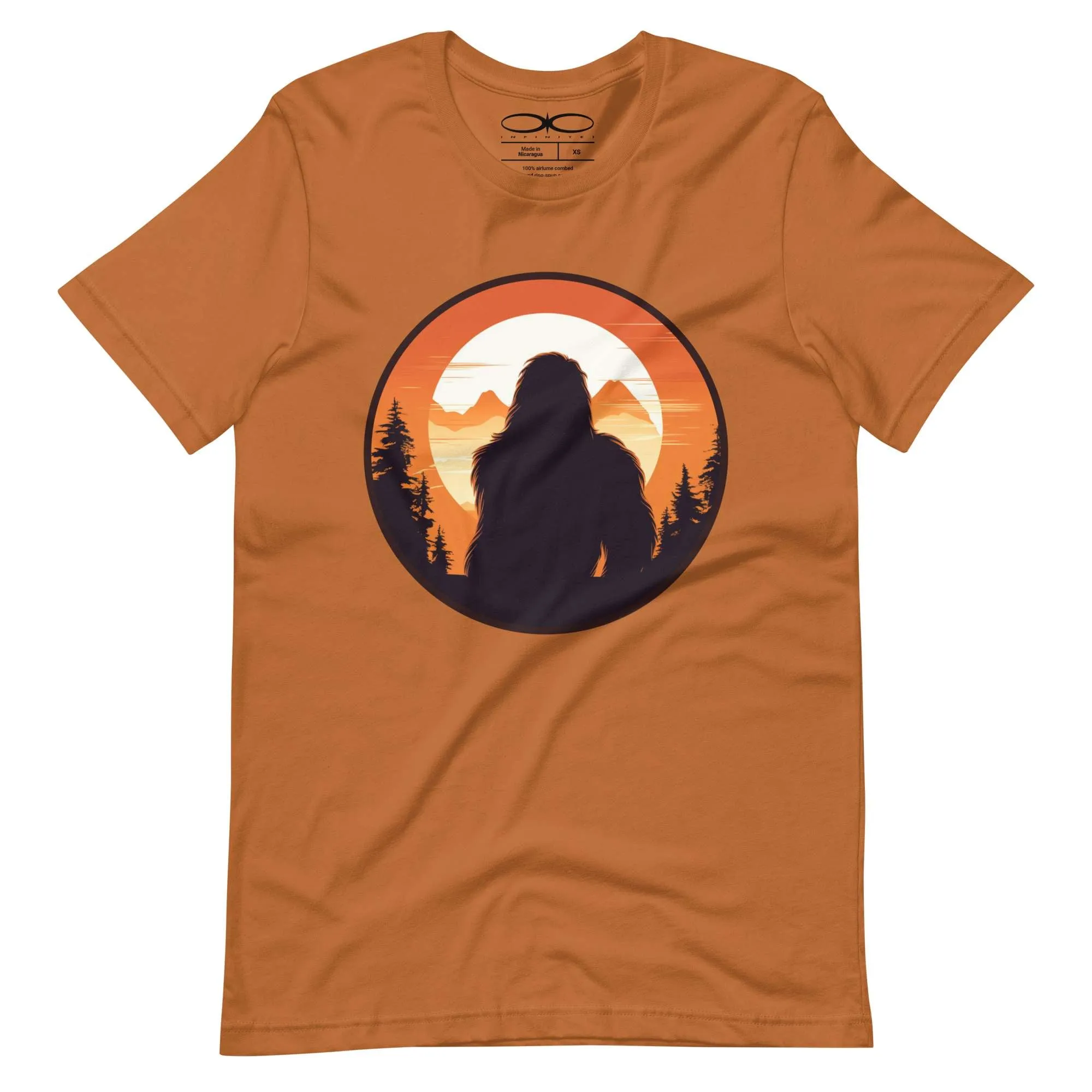 Men's Bigfoot And Sunset Theme Graphic T-Shirt