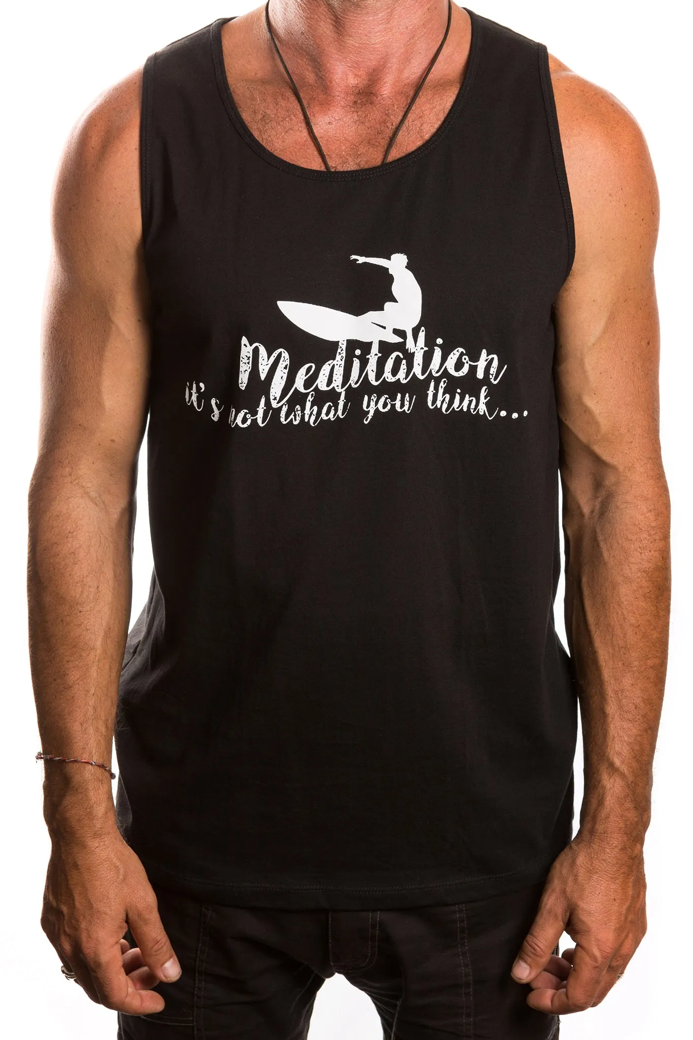 Men's Tank with Meditation Surfer