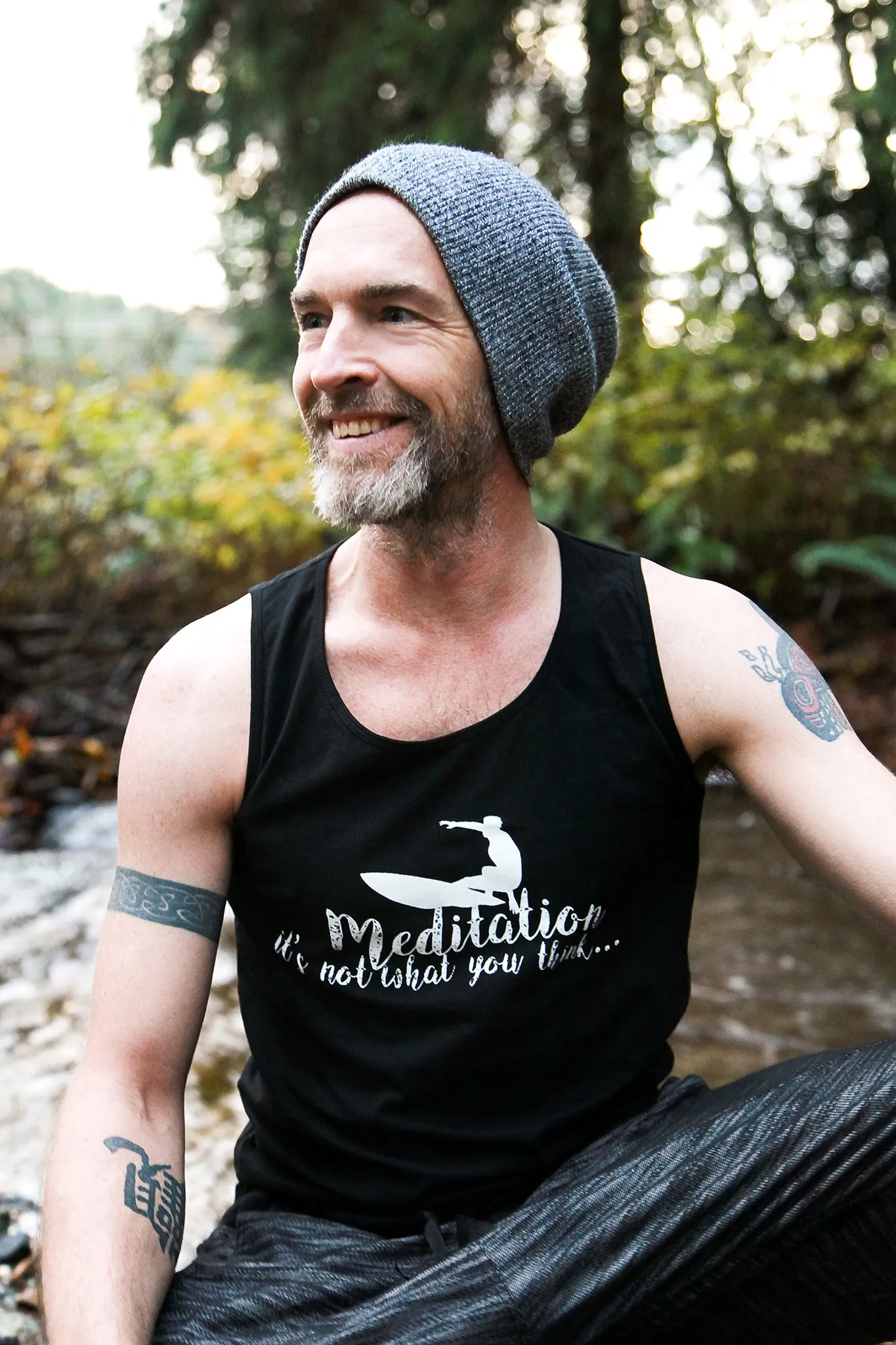 Men's Tank with Meditation Surfer