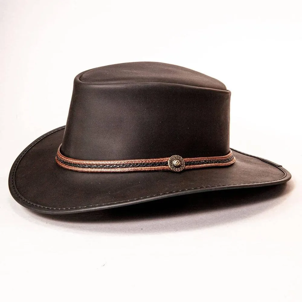 Midnight Rider | Mens Leather Outback Hat