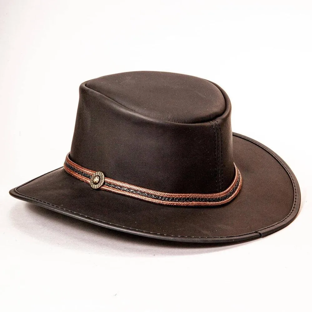 Midnight Rider | Mens Leather Outback Hat