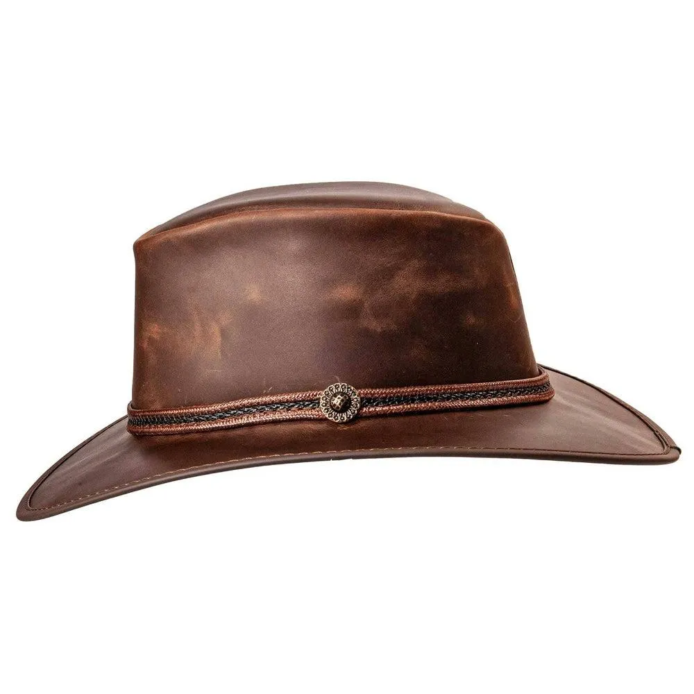 Midnight Rider | Mens Leather Outback Hat