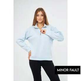 (Minor Fault) Light Blue Oversized Sweatshirt