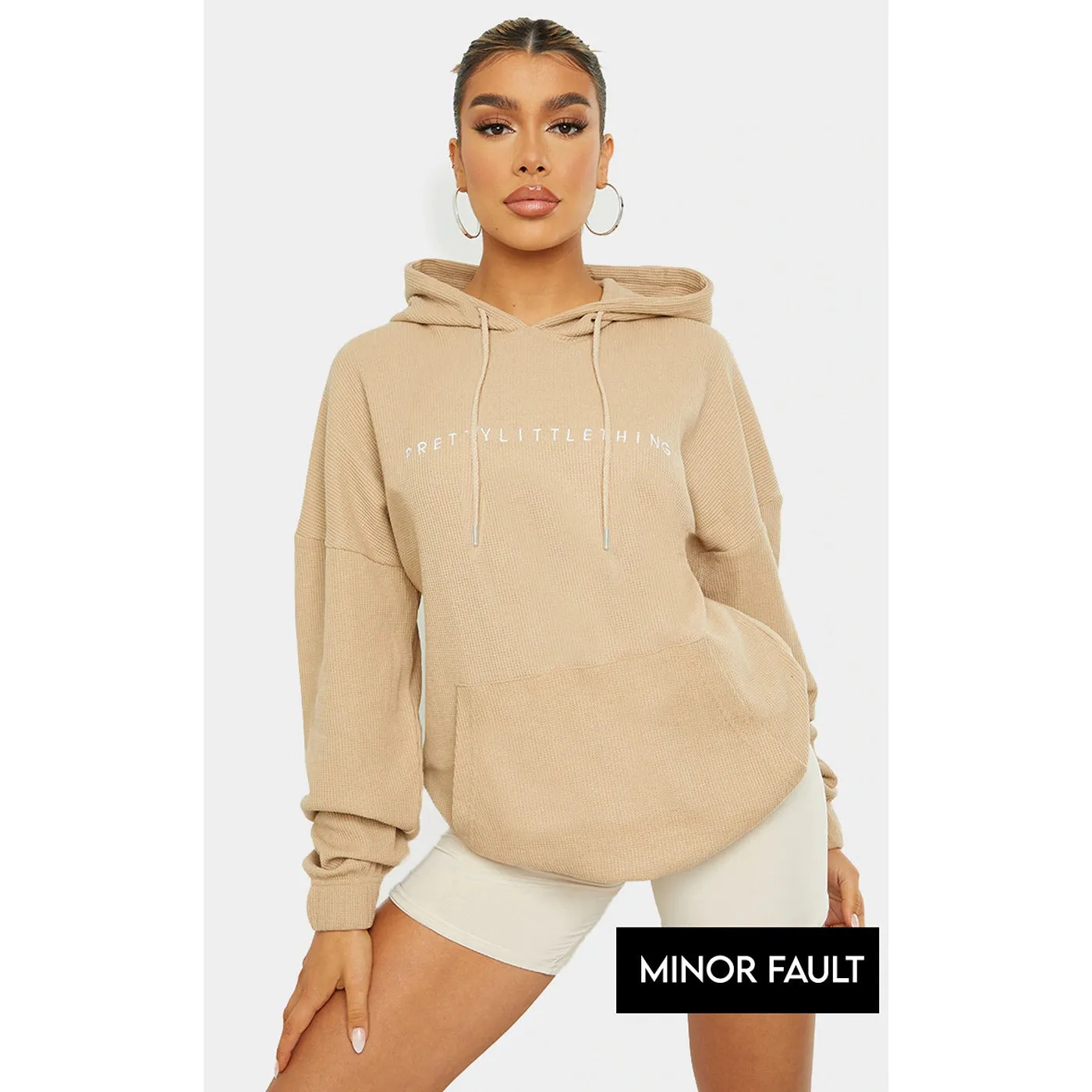 (Minor Fault) Sand Oversized Waffle Hoodie