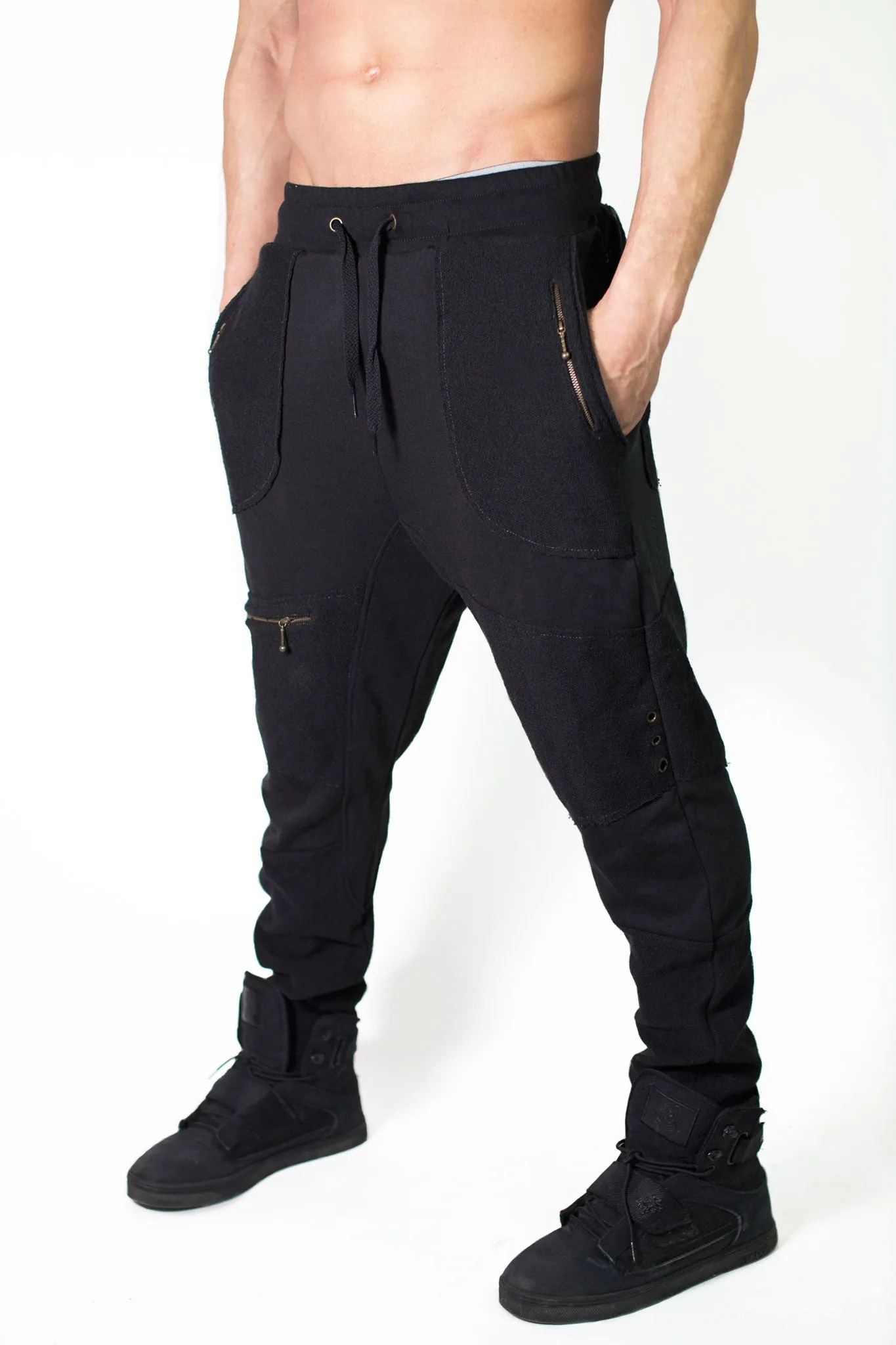 Mo' Riderz - Men's Long drop crotch baby terri cotton pants