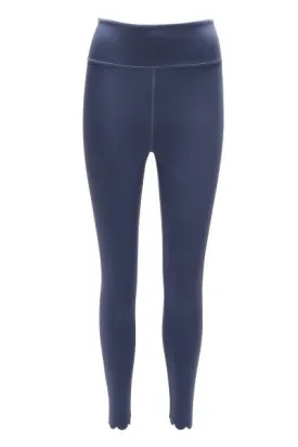 Moody Blue Scalloped Leg 7/8 Yoga Pants