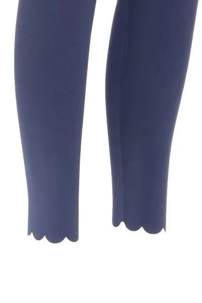 Moody Blue Scalloped Leg 7/8 Yoga Pants