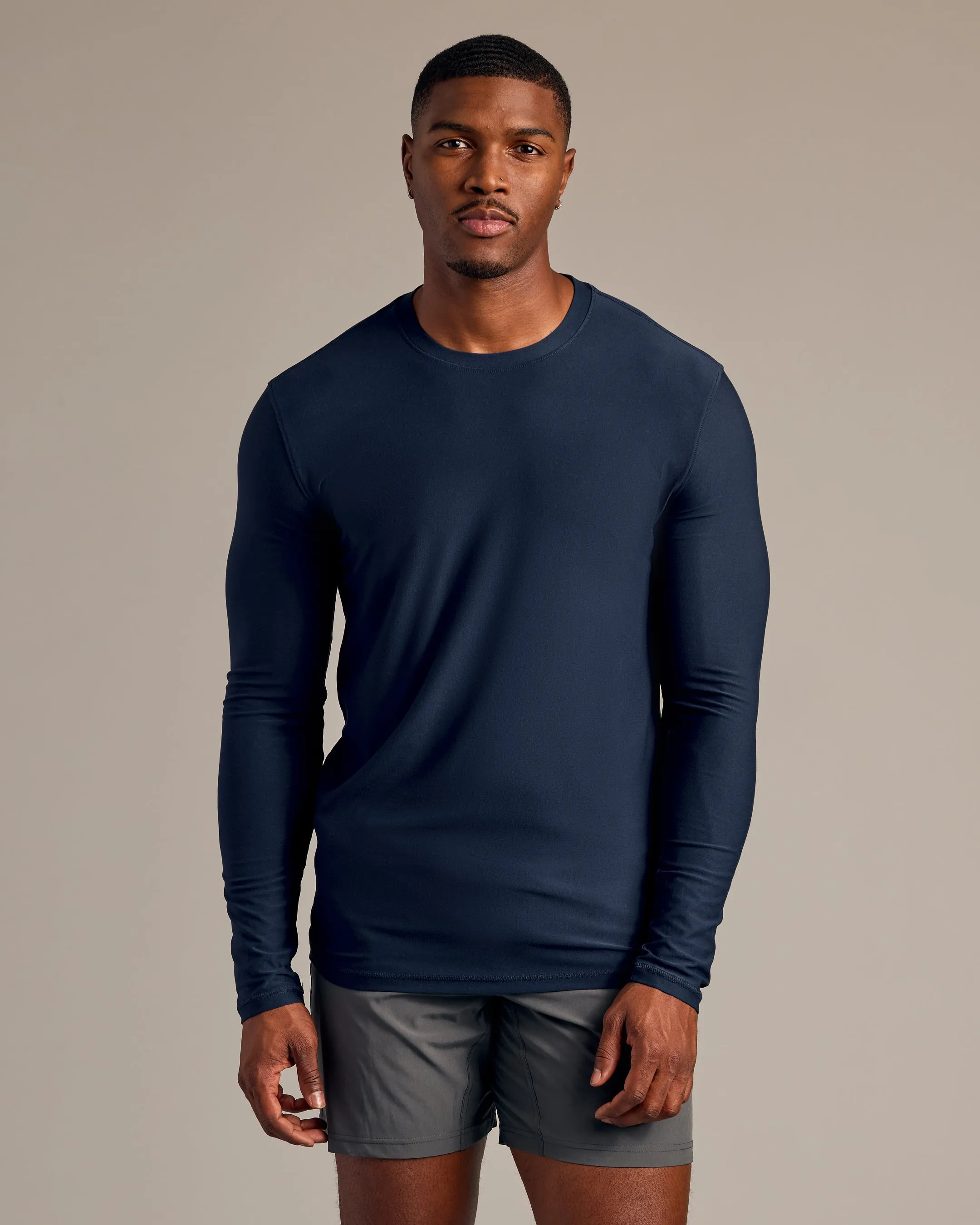 Navy Long Sleeve Tall Active Crew