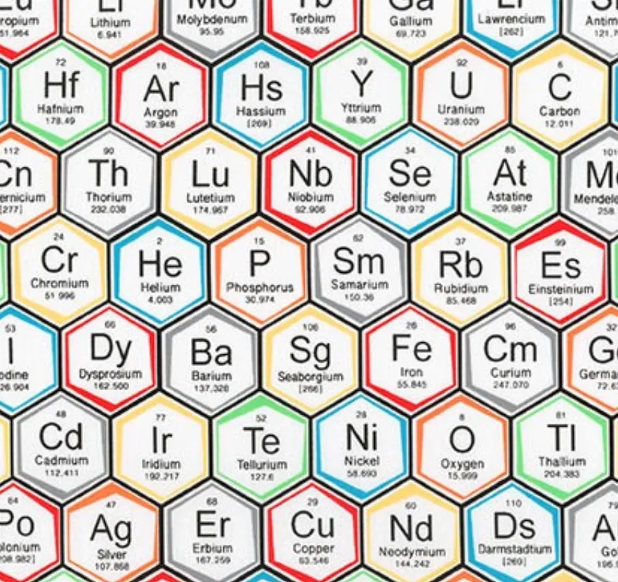 Periodic Table - Poppy Bouffant Surgical Hats