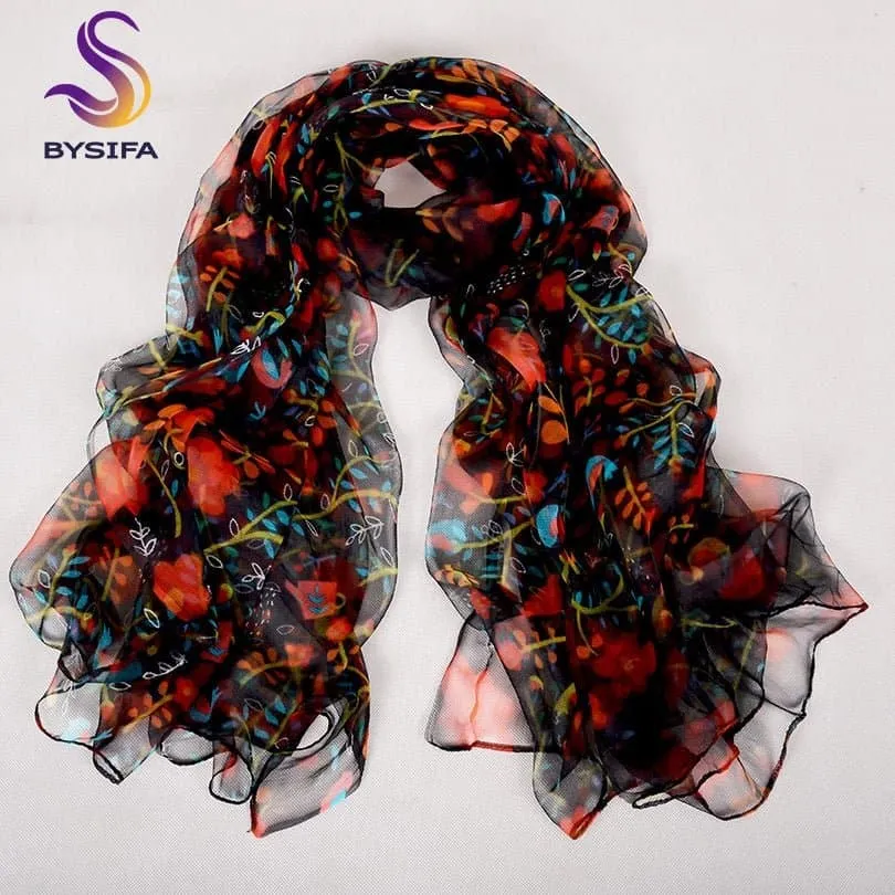 Pure Silk Long Scarves - Fashionable and Versatile 100% Natural Silk Scarves for Women