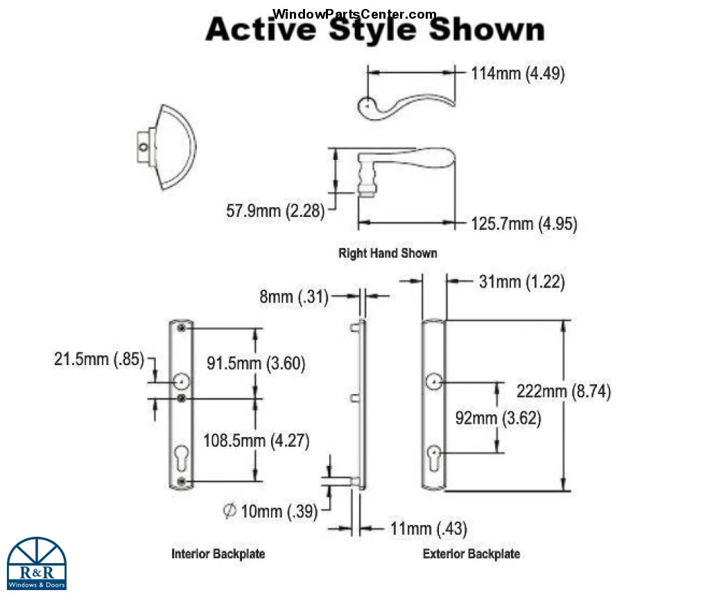 S4100IT - Inactive - With Thumb Turn- Hoppe Munchen Series M112Pl/216N - Swinging Door Handle Sets