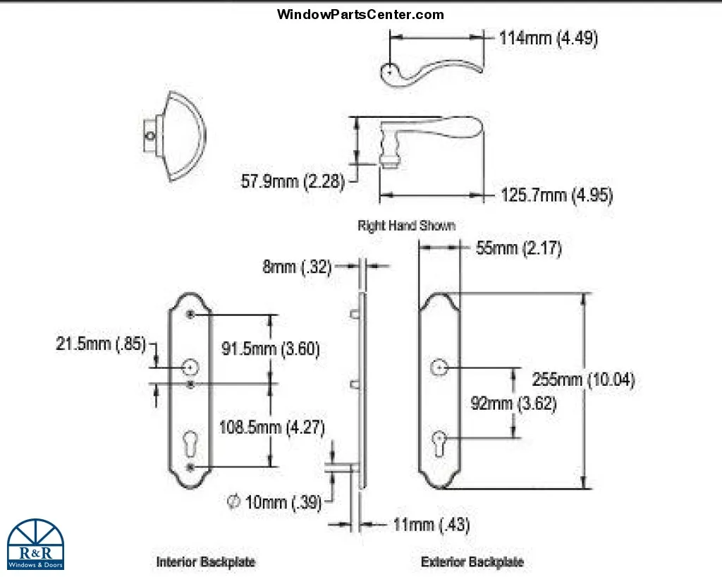 S4300ANC Active - Cylinder Not Included- Hoppe Munchen Series M112Pl/3965N- Swinging Door Handle Sets