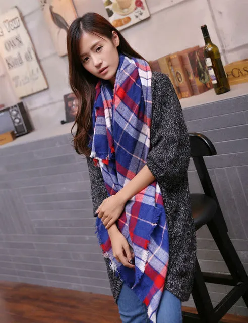 Scarf for Women  plaid bufandas mujer 2016 black warm scarf women winter scarves shawls stoles Blanket Scarf Luxury Brand