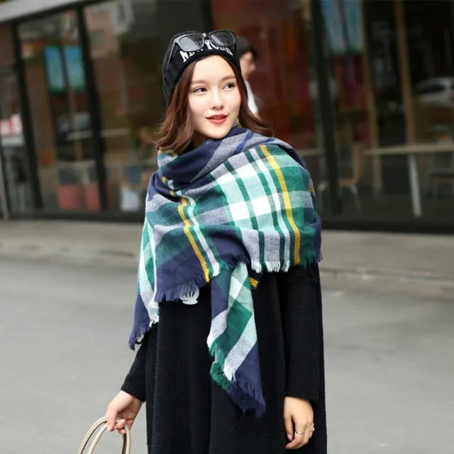 Scarf for Women  plaid bufandas mujer 2016 black warm scarf women winter scarves shawls stoles Blanket Scarf Luxury Brand