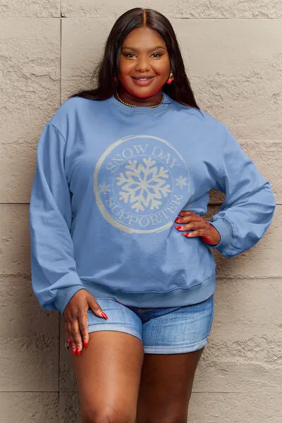 SNOW DAY SUPPORTER Round Neck Sweatshirt